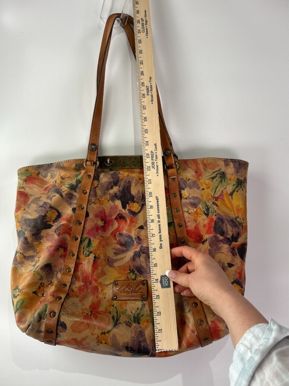 Patricia Nash Benvenuto Tote Studded Floral Leather Spring Multi Large - Picture 13 of 15